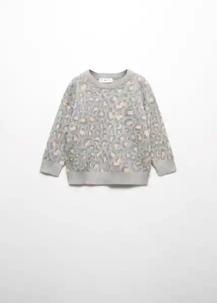 Jersey Animalb Gris Talla 72 Niña Mango