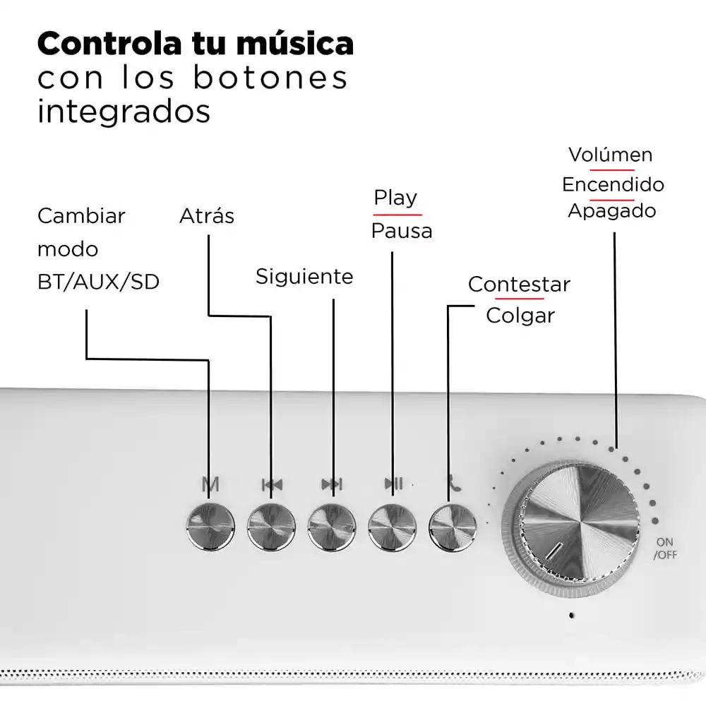 Miniso Bocina Inalámbrica Mediana Blanca