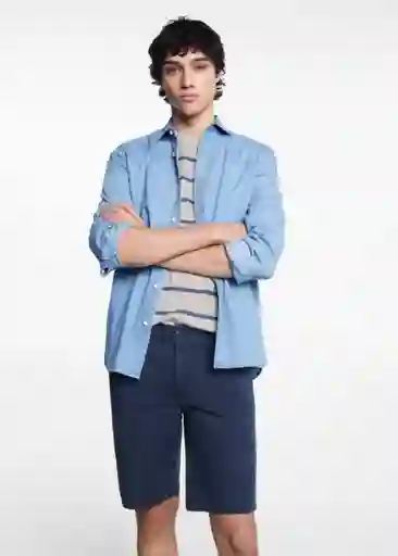 Bermuda Wang6 Navy Talla 20 Niño Mango