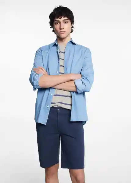 Bermuda Wang6 Navy Talla 20 Niño Mango