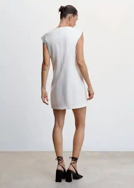 Vestido Ticket-H Off White Talla S Mujer Mango