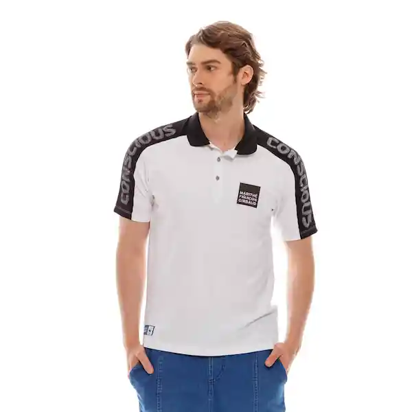 Marithé Francois Girbaud Polo Para Hombre Blanco Talla M