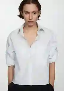 Camisa Rua Celeste Talla M Mujer Mango