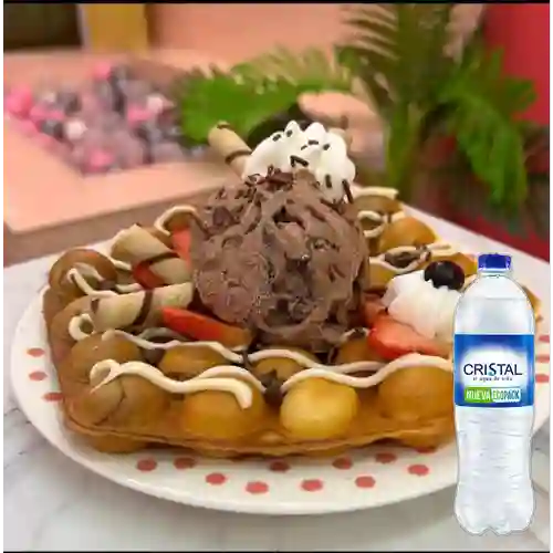 Combo Bubble Waffle Especial + Agua Cristal 300Ml