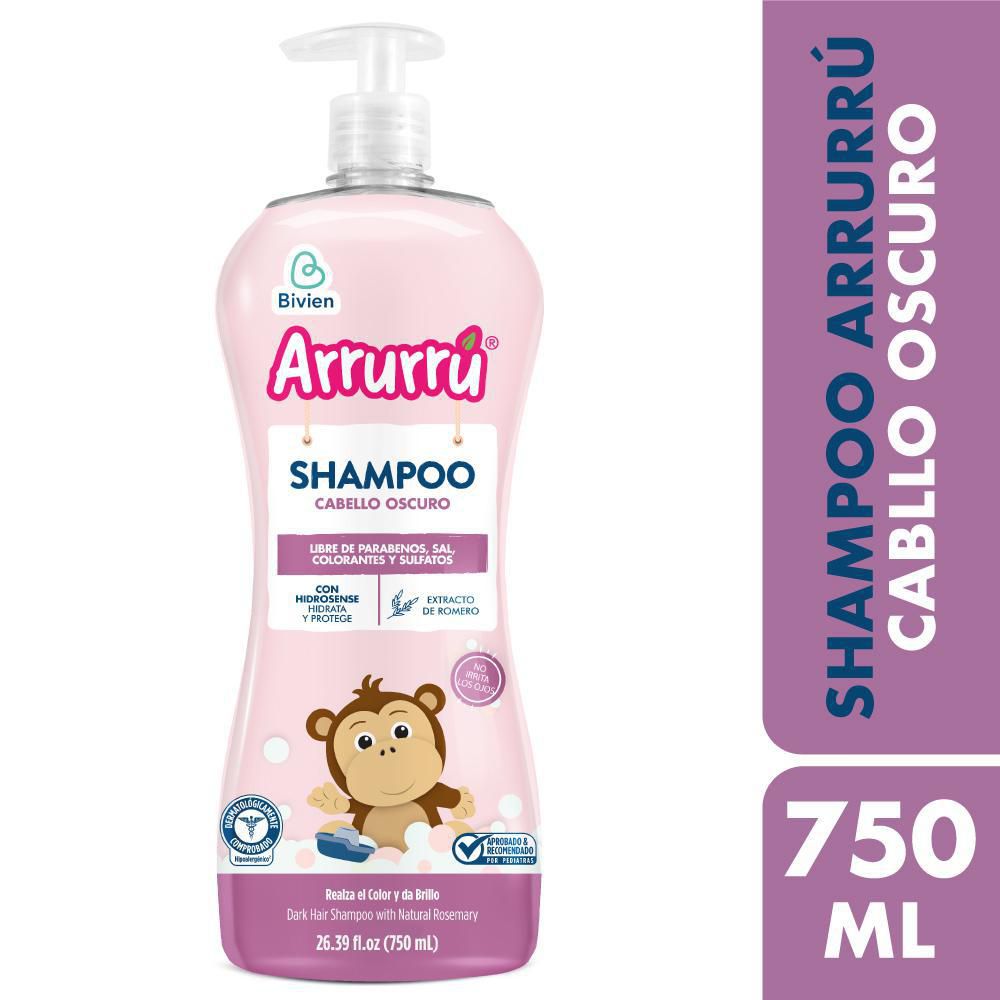 Arrurrú Shampoo Bebe Cabello Oscuro 750 ml