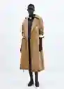 Gabardina Trench Champu Marrón Talla M Mujer Mango