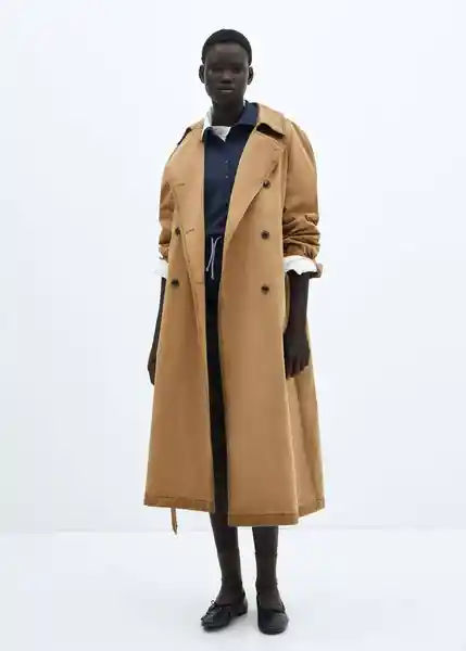 Gabardina Trench Champu Marrón Talla M Mujer Mango