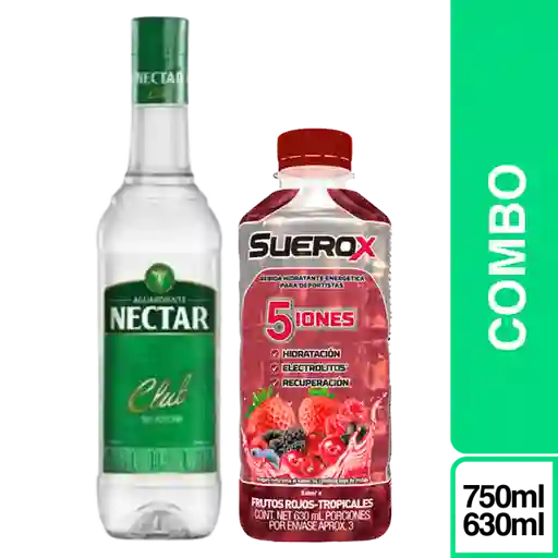 Combo Aguardiente Néctar Sin Azúcar 750 ml + Suerox Frutos Rojos