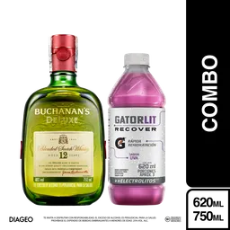 Combo Buchanans Deluxe + Gatorade Hidratante Gatorlit Uva 620 mL