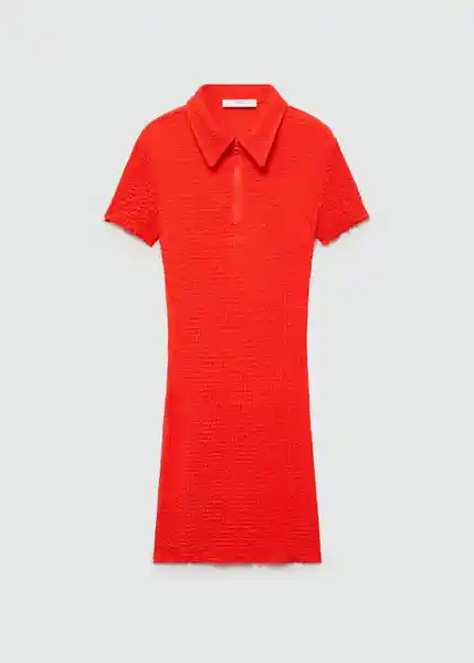 Vestido Trama Naranja Talla XL Mujer Mango