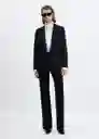 Blazer Americana Greta Negro Talla L Mujer Mango