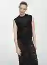 Falda Zelanda Negro Talla L Mujer Mango