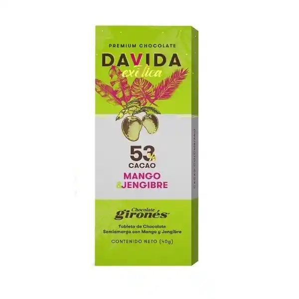 Davida Chocolate Exótica Mango Jengibre Cocoa 53%