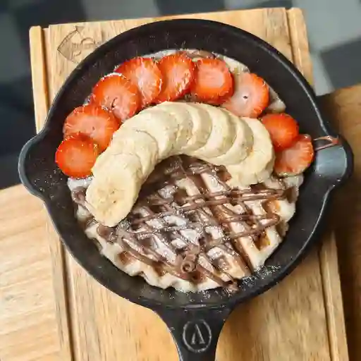 Waffle de pandebono con nutella