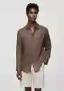 Camisa Parrot Marrón Talla M Hombre Mango