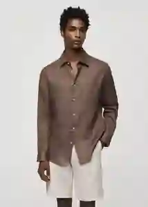 Camisa Parrot Marrón Talla M Hombre Mango