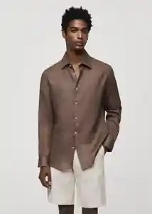 Camisa Parrot Marrón Talla M Hombre Mango