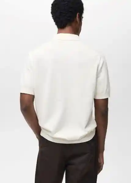 Camiseta Polo Arraona Offwhite Talla M Hombre Mango