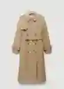 Gabardina Trench Eiffel Beige Talla XL Mujer Mango