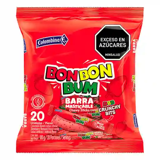 Bbb Barra Crunchy Rojo Bon Bon Bum