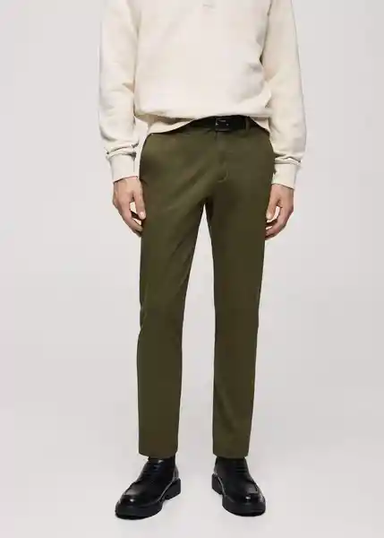 Pantalón Prato Khaki Talla 36 Hombre Mango