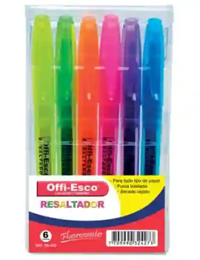 Resaltador Neon * 6 Und Colores Surtidos Oe-530 Offi-esco