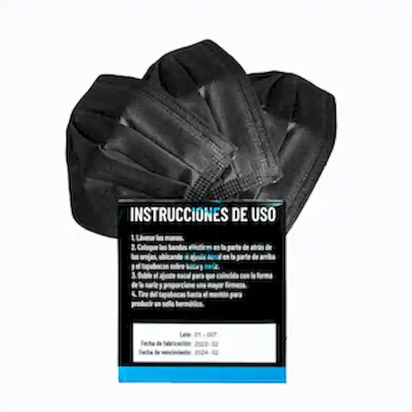 Covenant Tapabocas Desechables Negros