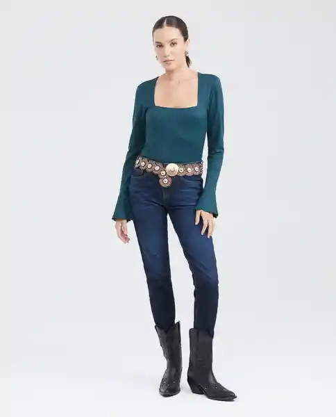 Camiseta Ribbed Verde Nafta Ultra Oscuro T. XS Chevignon