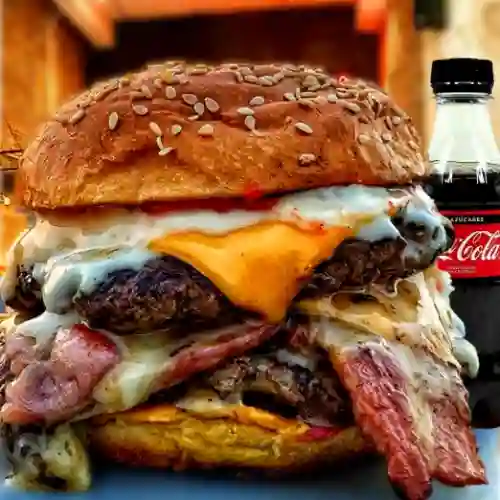 Hamurguesa doble queso - res y gaseosa