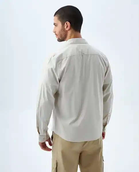 Camisa Hombre Beige Talla L 819f500 Americanino