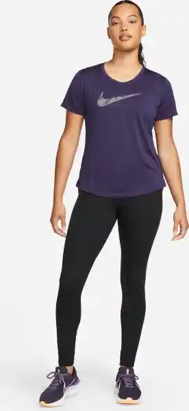 Nike Camiseta Df Swoosh Hbr Ss Top Para Mujer Morado Talla S