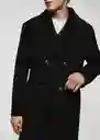 Abrigo Fisal Negro Talla XL Hombre Mango