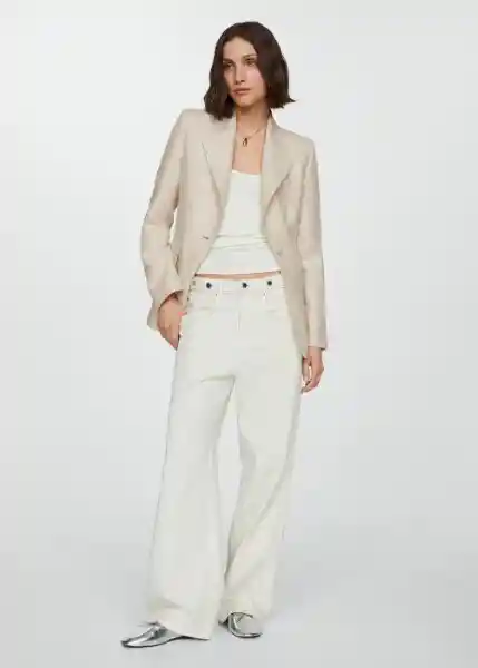 Blazer Americana Malena Piedra Talla S Mujer Mango