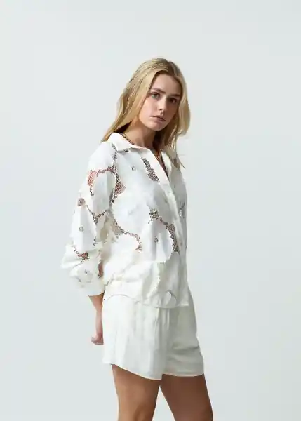 Camisa Reden Mujer Crudo Puro Claro Talla XS-S 412G336 Naf Naf