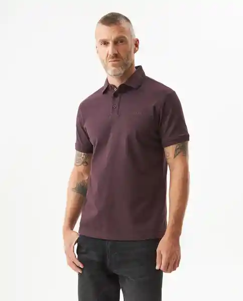 Camiseta Striped Trim Polo Hombre Morado Sombrio T L Chevignon