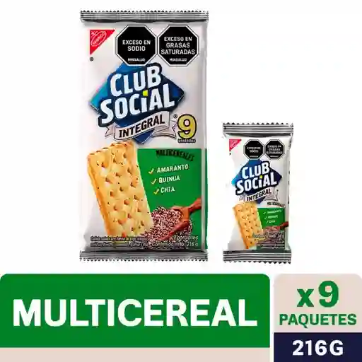 Galletas Saladas Club Social 9Pack Multicereal 216G