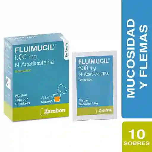 Zambon Fluimucil Sobre Granulado Sabor Naranja 600 mg