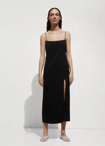 Vestido Asun2 Negro Talla S Mujer Mango