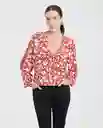 Camiseta Duotone Flower Blouse Rojo Granate Oscuro T S Chevignon