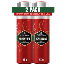 Antitraspirante en spray para hombre Old Spice Adventure 93 g x 2 Unidades