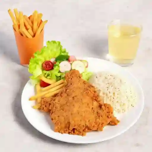 Bandeja con Pollo Broaster