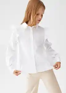 Camisa Carlota Blanco Talla 05 Niña Mango