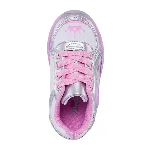 Los Gomosos Tenis Con Luces Orelli Niña do Rosa Blanco Talla 24