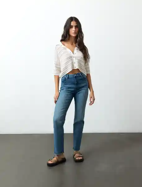 Jean Mujer Azul Índigo Medio Talla 10 493F071 Naf Naf