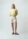 Saco Tejido Mujer Amarillo Creme Claro Talla S 082G085 Naf Naf