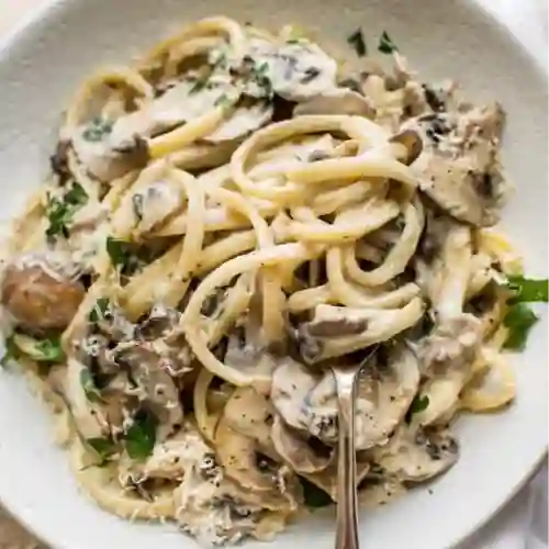 Pasta pollo champignon + soda hatsu