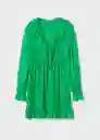 Vestido Green Verde Talla 18 Mujer Mango