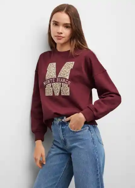 Buzo Sudadera Heidi Granate Talla 22 Teen Niñas Mango