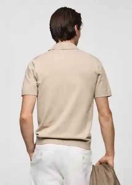 Polo Arraona Beige Talla L Hombre Mango