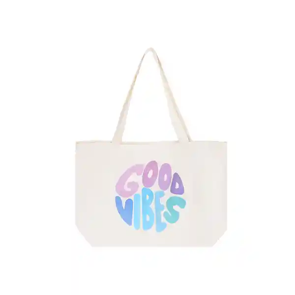 Bolso de Compras Good Vibes Serie Blanco Miniso